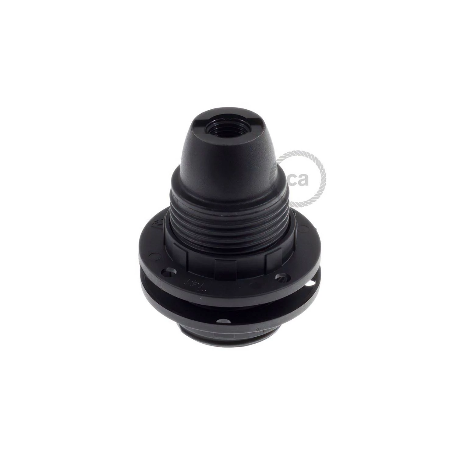 Thermoplastisches E14-Lampenfassungs-Kit mit Doppelklemmring - Schwarz