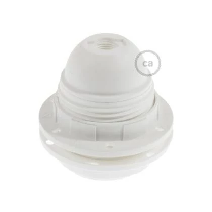 Thermoplastisches E27-Lampenfassungs-Kit mit Doppelklemmring für Lampenschirme - Weiß