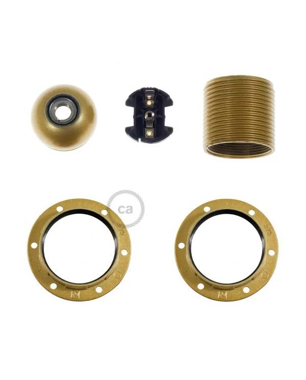 E27-Lampenfassungs-Kit aus Bakelit mit Doppelklemmring für Lampenschirme