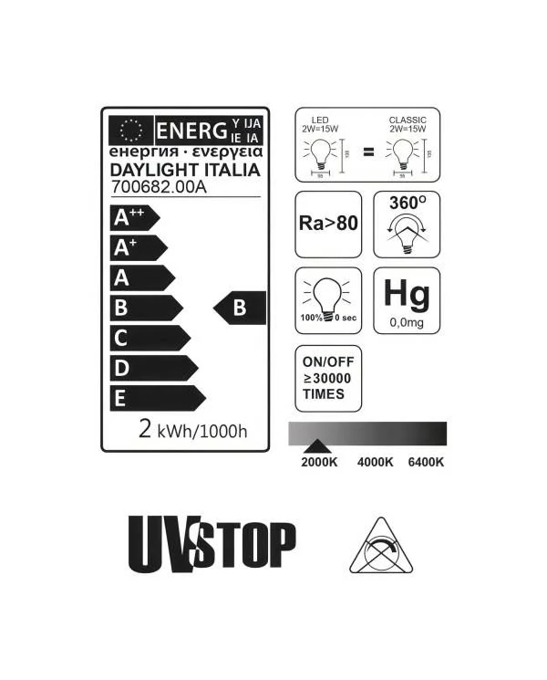 LED-Glühbirne Globe G925 - Tausend Lichter Gold 2W 40Lm E27 2000K