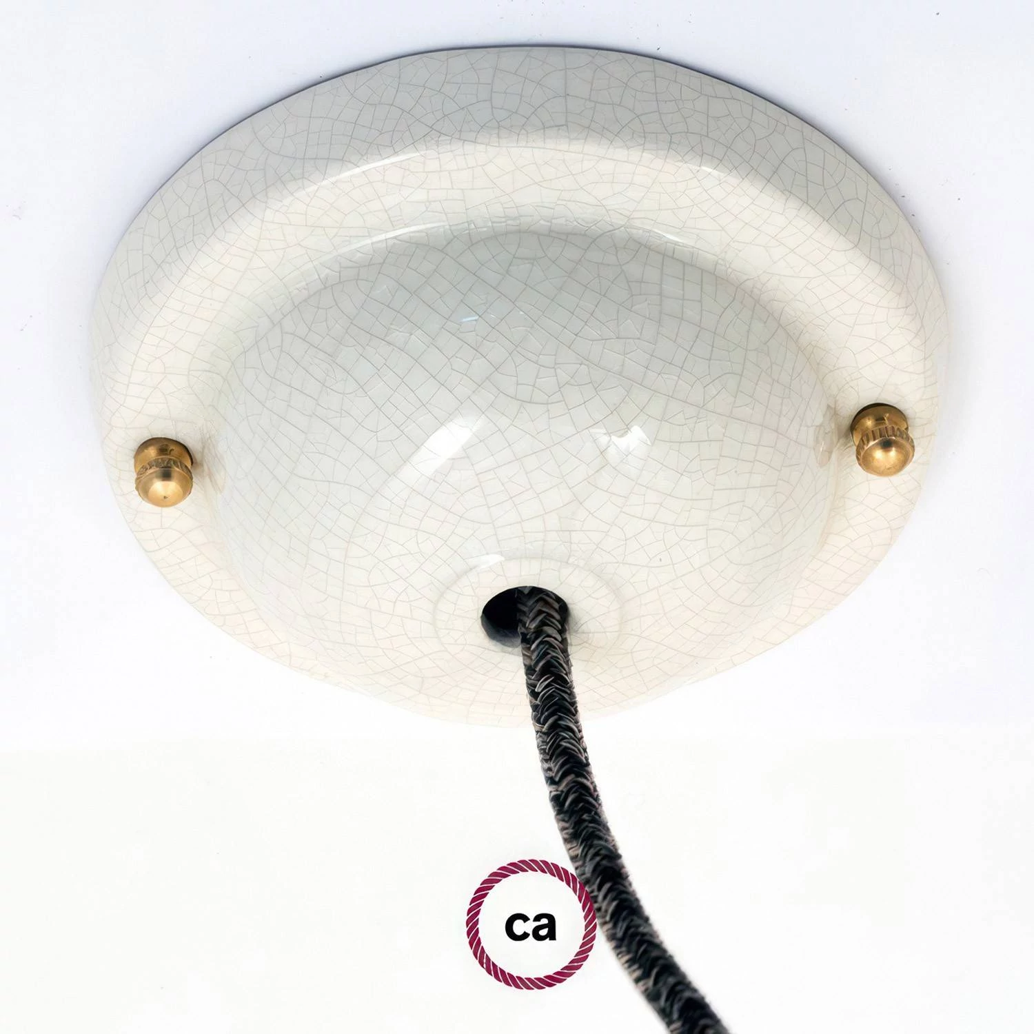 Einfacher Lampenbaldachin Kit aus Keramik - Craquelet-Effekt