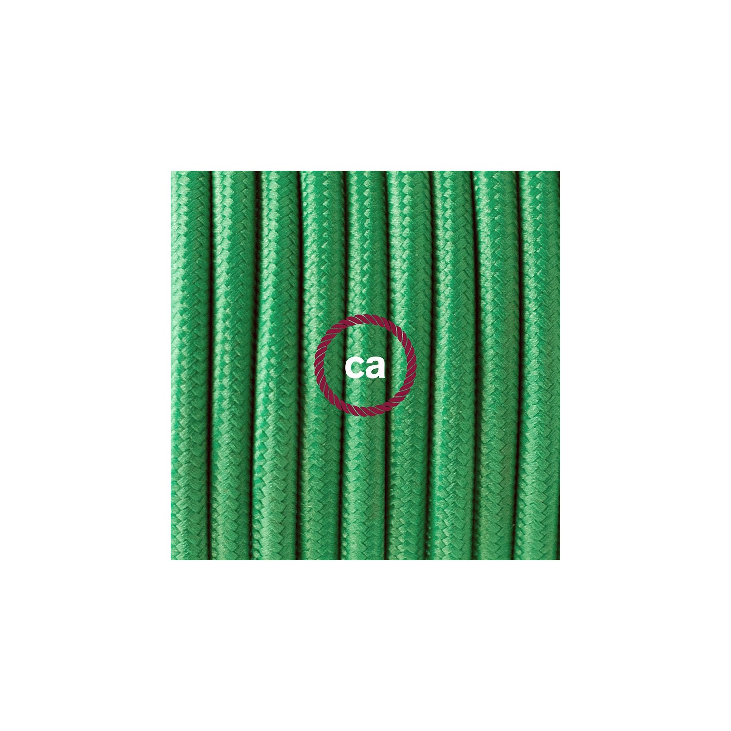 Zuleitung für Tischleuchten RM06 Grün Seideneffekt 1,80 m. Wählen Sie aus drei Farben bei Schalter und Stecke.
