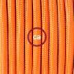 Zuleitung für Tischleuchten RM15 Orange Seideneffekt 1,80 m. Wählen Sie aus drei Farben bei Schalter und Stecke.