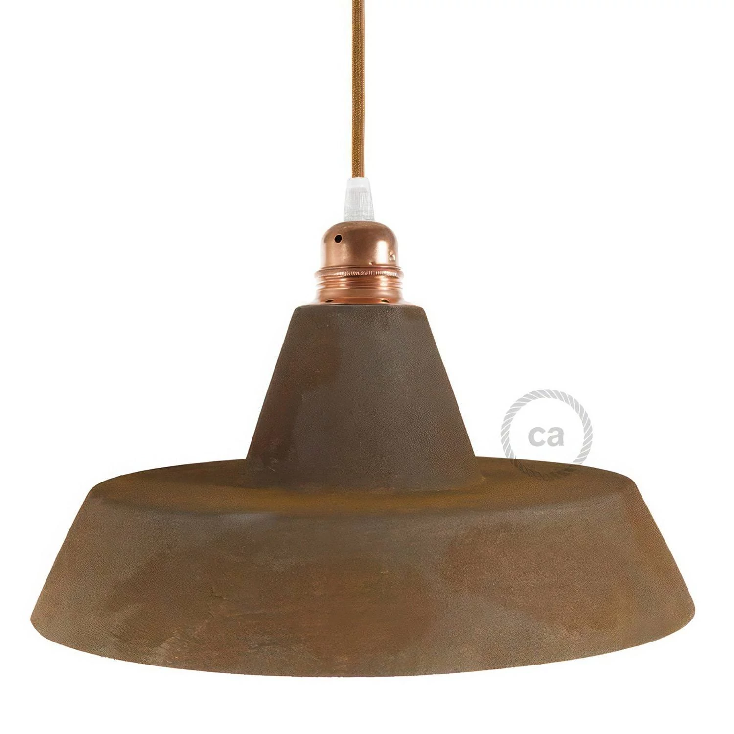 Industrie-Lampenschirm aus Keramik zum Aufhängen - Made in Italy - Corten-Effekt - Weiß
