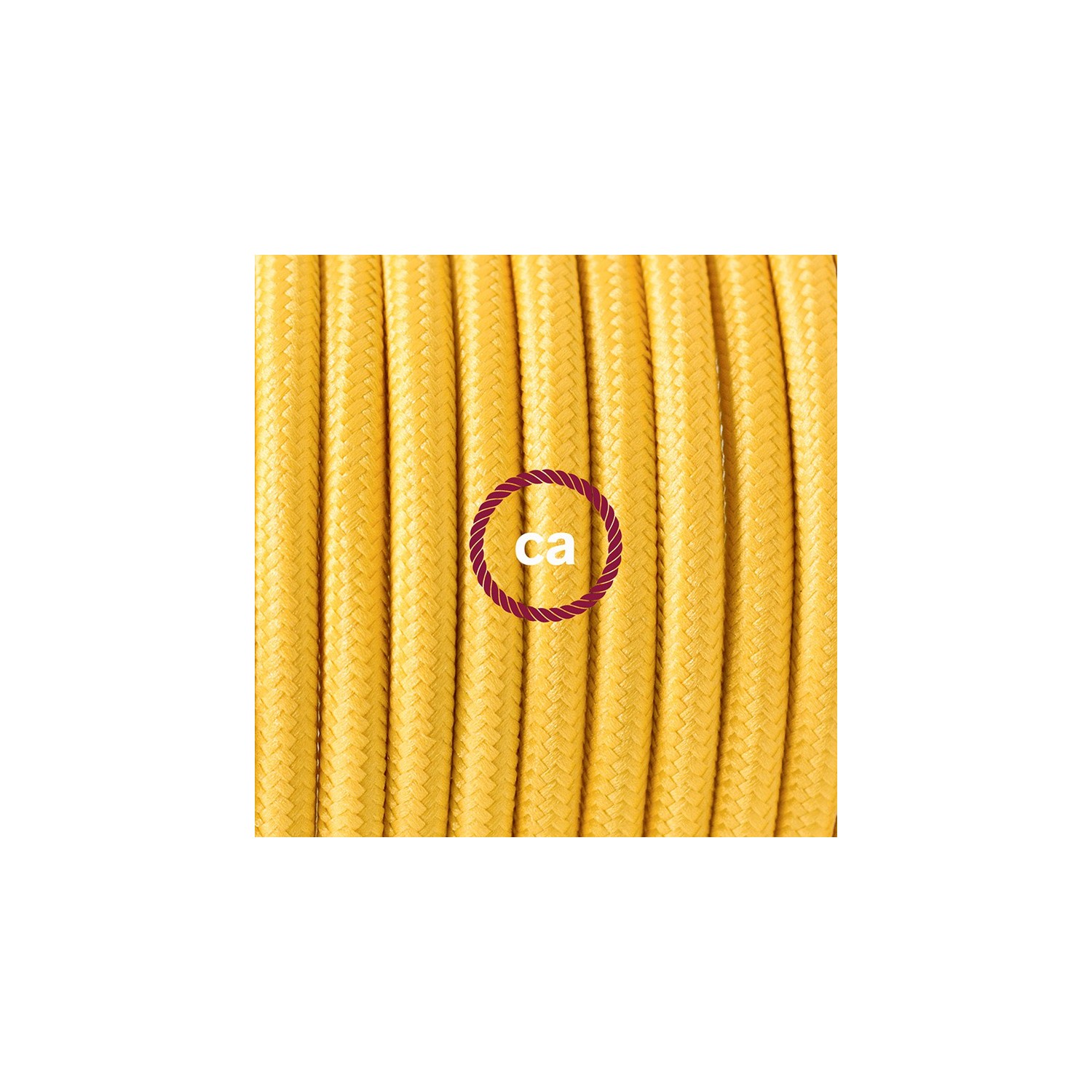 Zuleitung für Tischleuchten RM10 Gelb Seideneffekt 1,80 m. Wählen Sie aus drei Farben bei Schalter und Stecke.