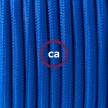 Zuleitung für Tischleuchten RM12 Blau Seideneffekt 1,80 m. Wählen Sie aus drei Farben bei Schalter und Stecke.