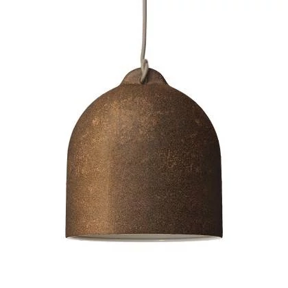 Glockenförmiger Lampenschirm M aus Keramik zum Aufhängen - Made in Italy - Corten-Effekt - Weiß