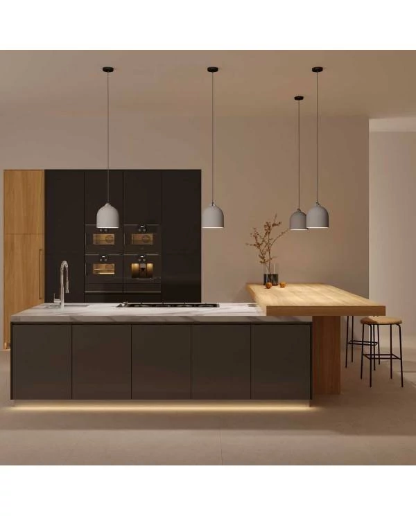 Glockenförmiger Lampenschirm M aus Keramik zum Aufhängen - Made in Italy