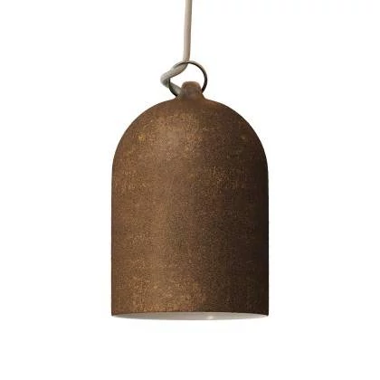 Glockenförmiger Lampenschirm XS aus Keramik zum Aufhängen - Made in Italy - Corten-Effekt - Weiß