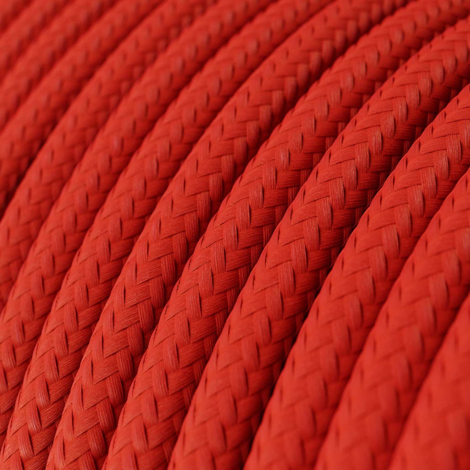 Textilkabel, feuerrot glänzend - Das Original von Creative-Cables - RM09 rund 2x0,75mm / 3x0,75mm
