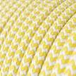 Textilkabel, maisgelb-lichtweiß glänzend, Zick-Zack - Das Original von Creative-Cables - RZ10 rund 2x0,75mm / 3x0,75mm