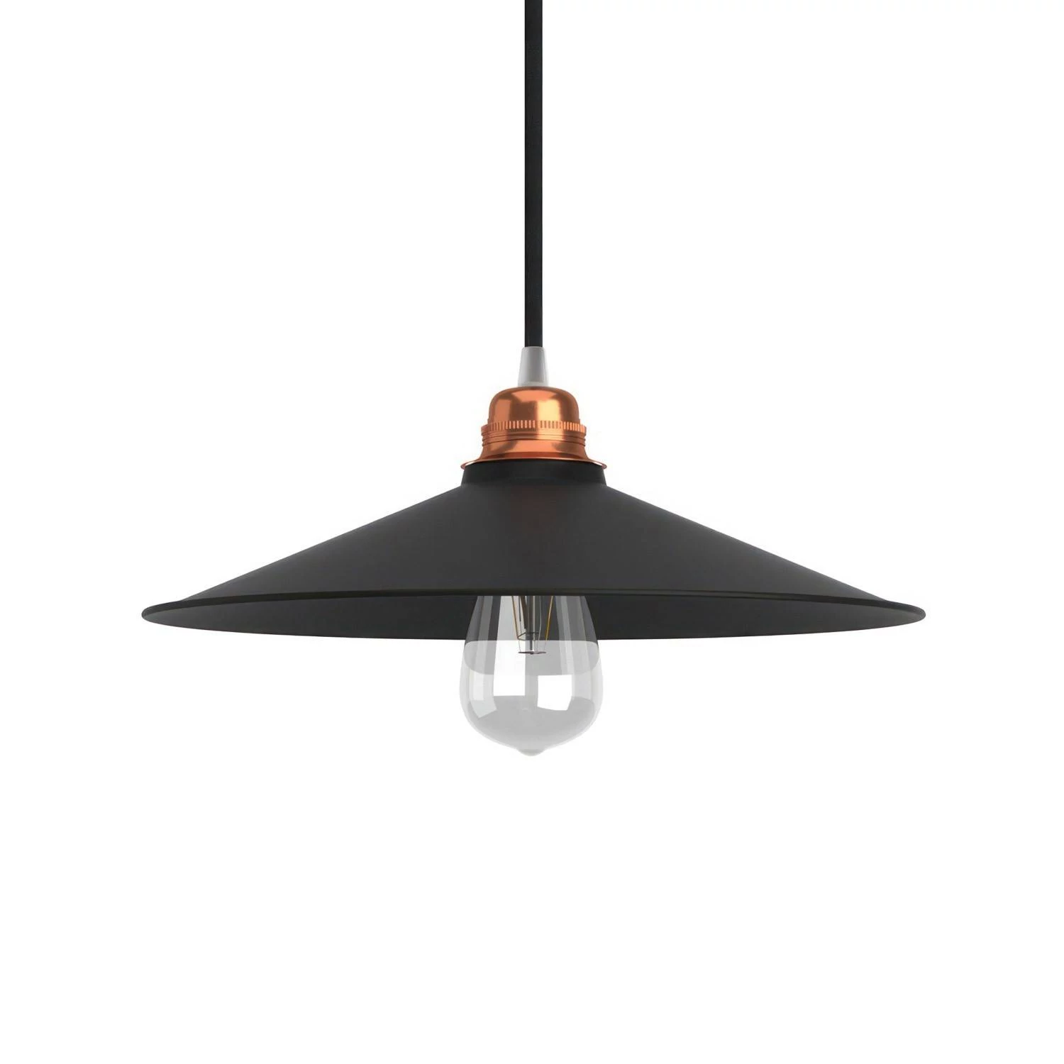 Lampenschirm Swing aus lackiertem Metall mit  E27 Anschluss - Schwarz