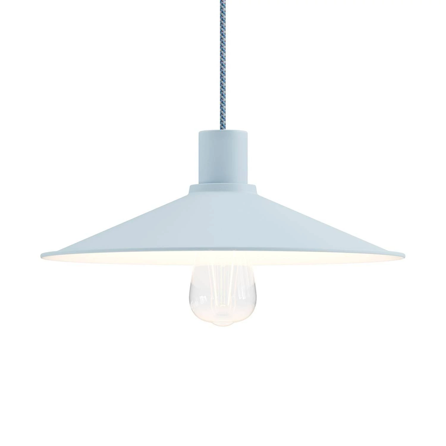 Lampenschirm Swing aus lackiertem Metall mit  E27 Anschluss - Zartes blau