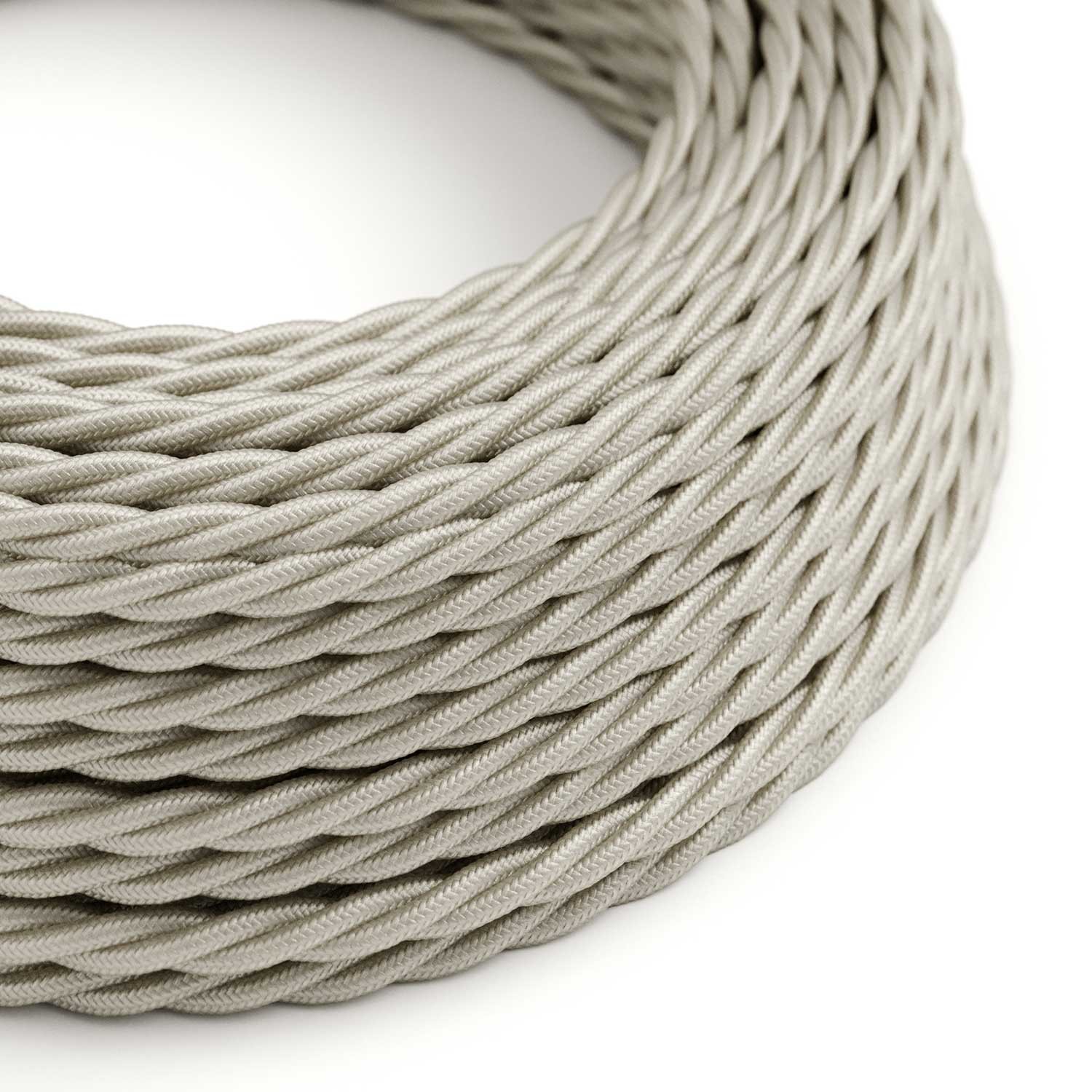 Textilkabel, perlweiß glänzend - Das Original von Creative-Cables - TM00 geflochten 2x0.75mm / 3x0.75mm