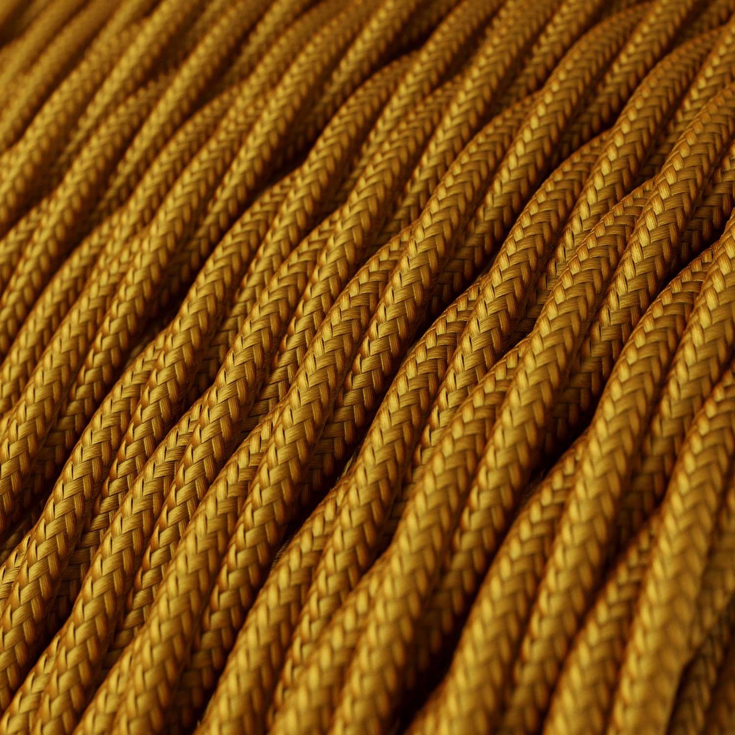 Textilkabel, goldfarben glänzend - Das Original von Creative-Cables - TM05 geflochten 2x0.75mm / 3x0.75mm