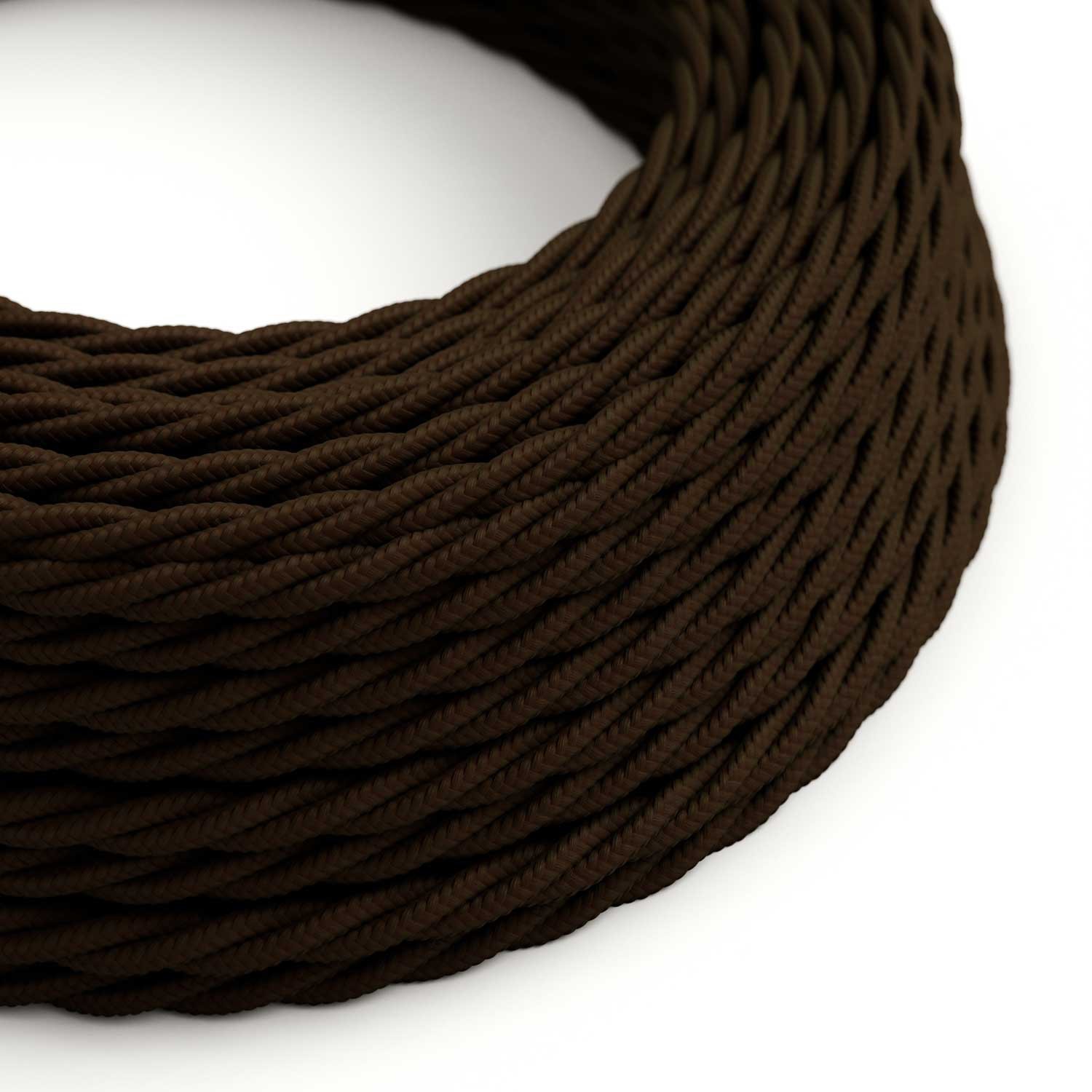 Textilkabel, kaffeebraun glänzend Textilkabel - Das Original von Creative-Cables - TM13 geflochten 2x0.75mm / 3x0.75mm