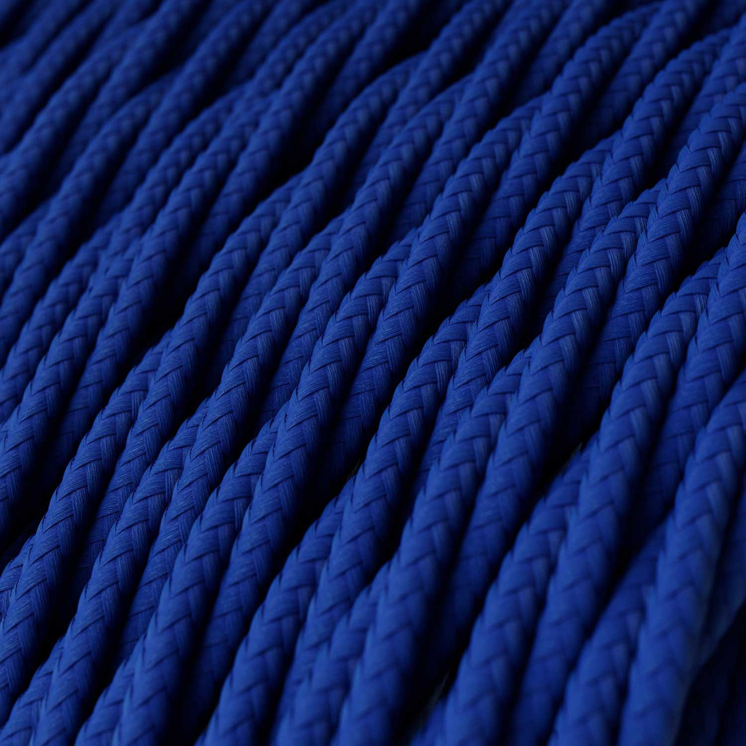 Textilkabel, klassisch blau glänzend - Das Original von Creative-Cables - TM12 geflochten 2x0.75mm / 3x0.75mm