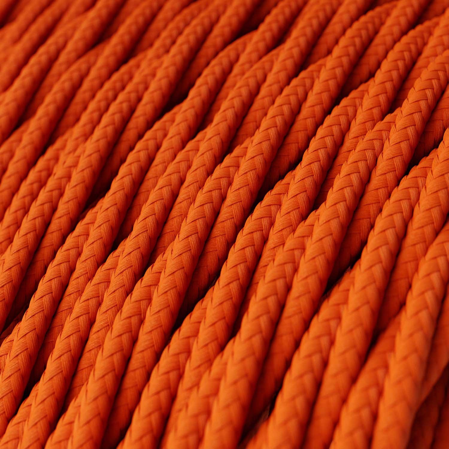 Textilkabel, flammend-orange glänzend - Das Original von Creative-Cables - TM15 geflochten 2x0.75mm / 3x0.75mm