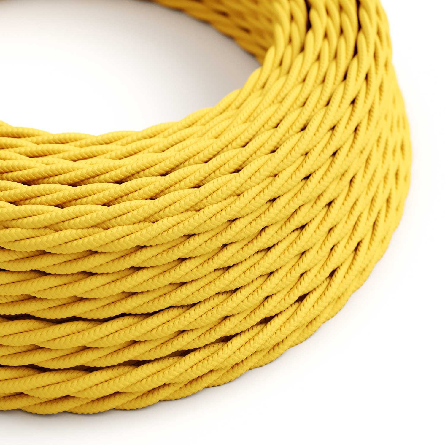 Textilkabel, maisgelb glänzend - Das Original von Creative-Cables - TM10 geflochten 2x0.75mm / 3x0.75mm