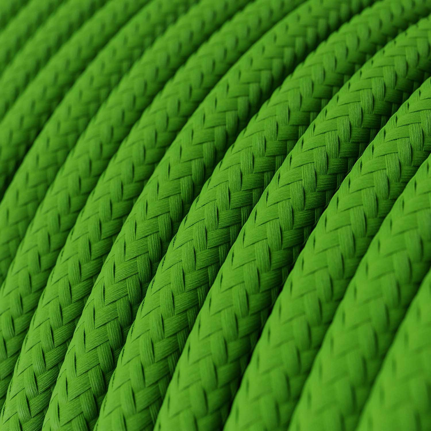 Textilkabel, limettengrün glänzend - Das Original von Creative-Cables - RM18 rund 2x0,75mm / 3x0,75mm