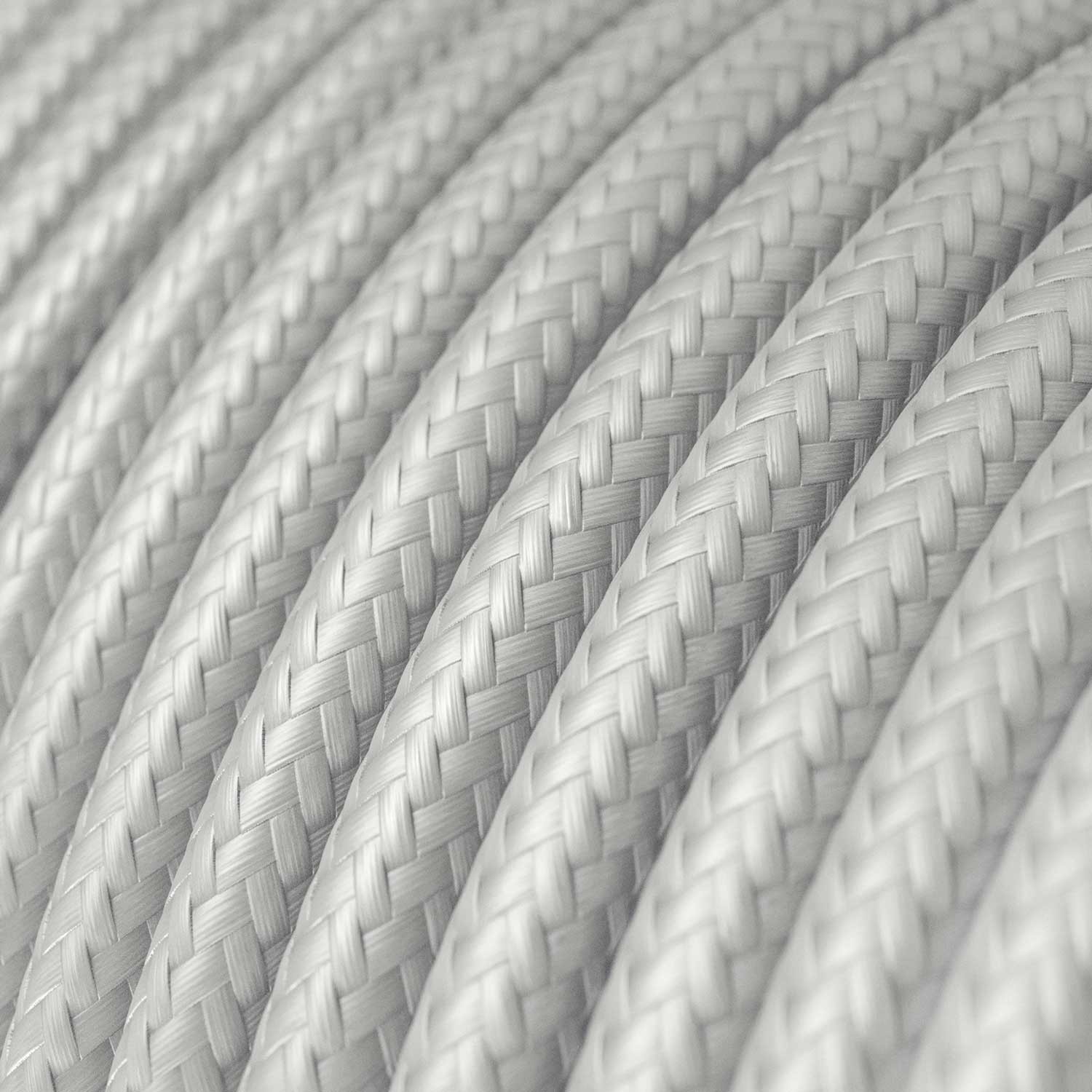 Textilkabel, silberfarben glänzend - Das Original von Creative-Cables - RM02 rund 2x0,75mm / 3x0,75mm