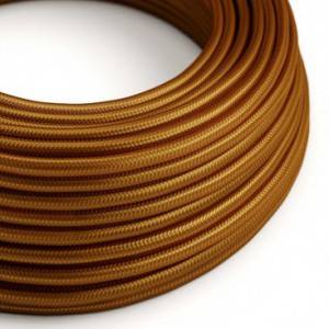 Textilkabel, whiskey-farben glänzend - Das Original von Creative-Cables - RM22 rund 2x0.75mm / 3x0.75mm