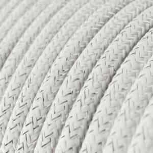 Textilkabel, weiß glänzend, mit Glitzer-Effekt - Das Original von Creative-Cables - RL01 rund 2x0.75mm / 3x0.75mm