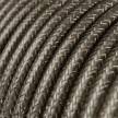Textilkabel, grau glänzend, mit Glitzer-Effekt - Das Original von Creative-Cables - RL03 rund 2x0,75mm / 3x0,75mm