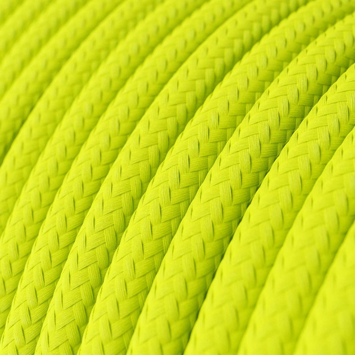Textilkabel, neongelb glänzend - Das Original von Creative-Cables - RF10 rund 2x0.75mm / 3x0.75mm