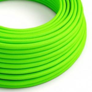 Textilkabel, neongrün glänzend - Das Original von Creative-Cables - RF06 rund 2x0.75mm / 3x0.75mm