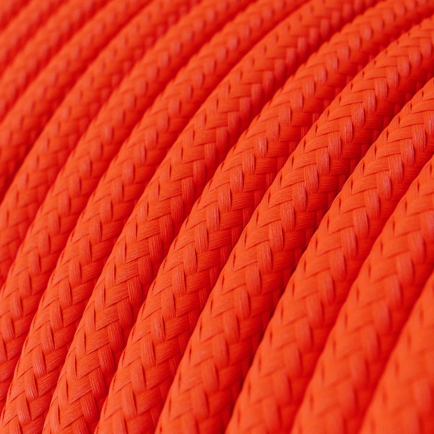 Textilkabel, neonorange glänzend - Das Original von Creative-Cables - RF15 rund 2x0,75mm / 3x0,75mm