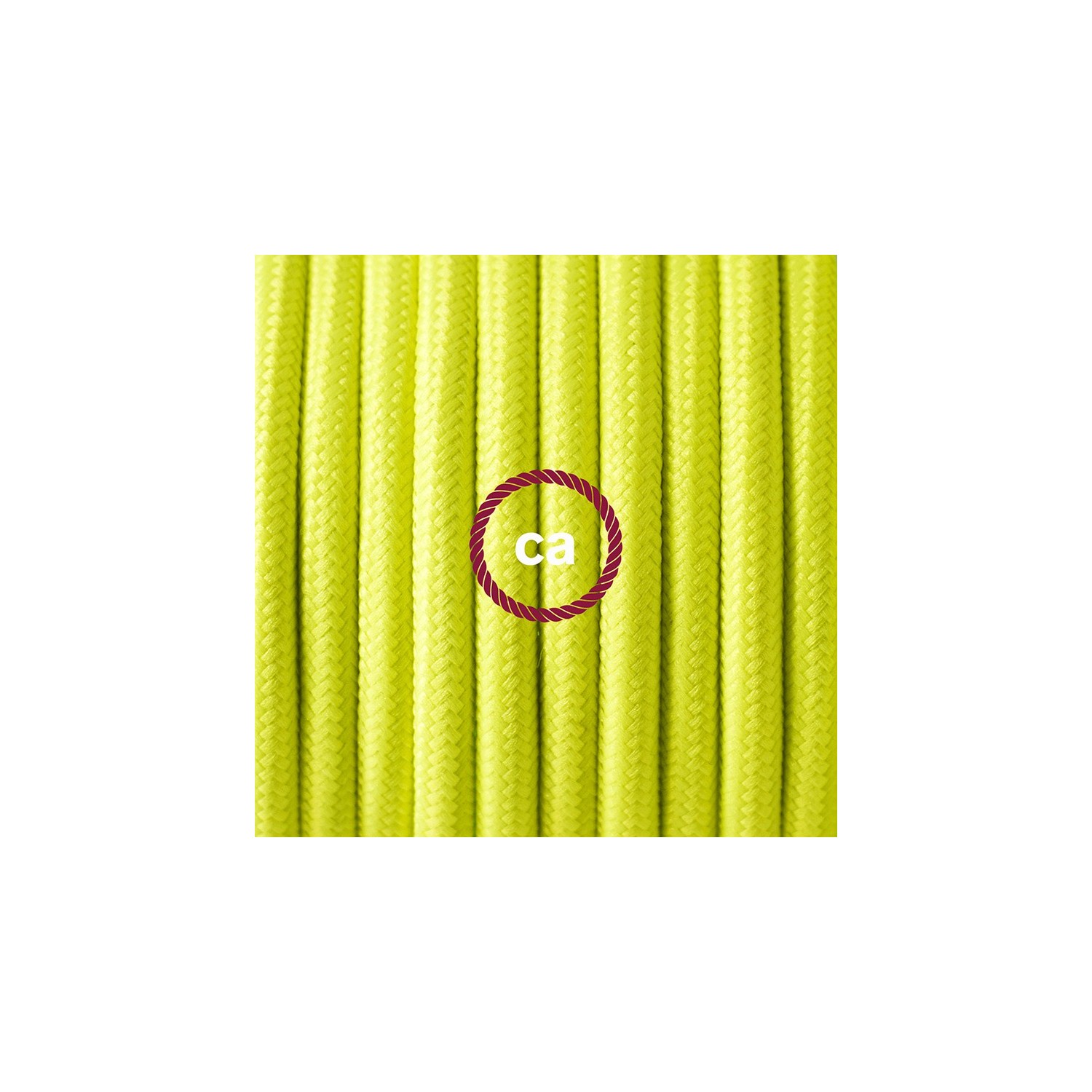 Zuleitung für Tischleuchten RF10 Gelb Fluoreszierend Seideneffekt 1,80 m. Wählen Sie aus drei Farben bei Schalter und Stecke.