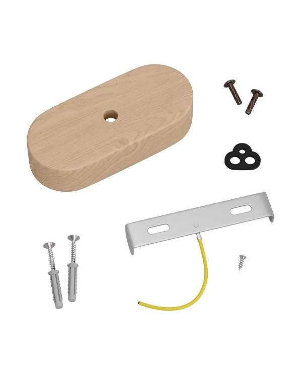 Ovales Lampenbaldachin-Kit aus Holz