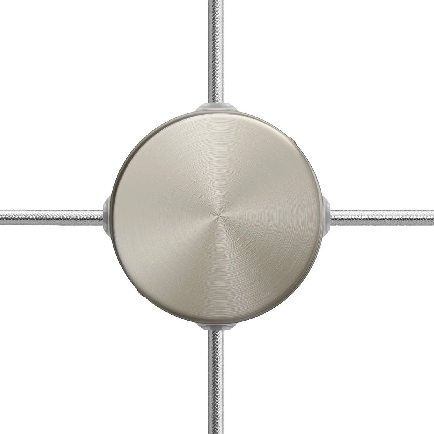 Mini zylindrischer Lampenbaldachin Kit aus Metall mit 4 Seitenlöchern (Anschlusssystem) - Titan satiniert