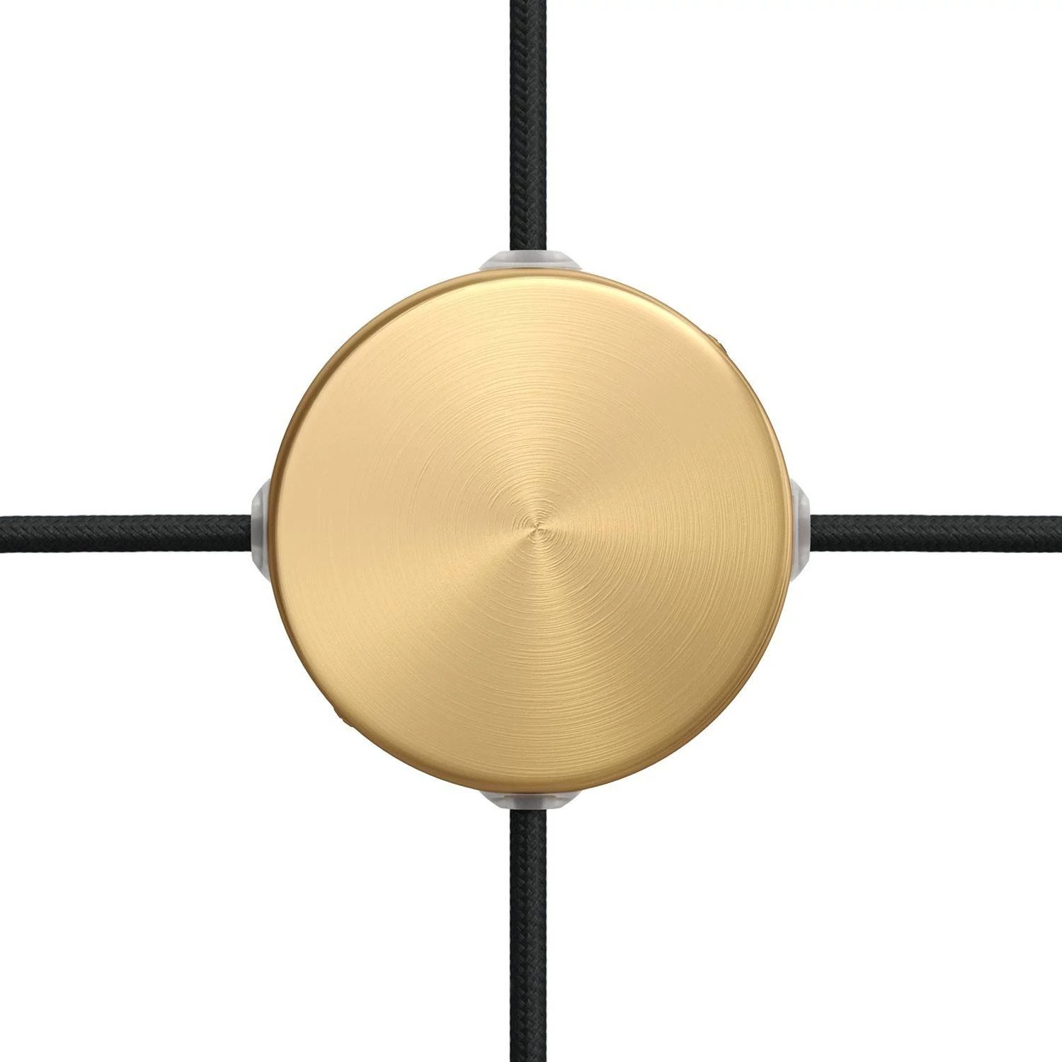 Mini zylindrischer Lampenbaldachin Kit aus Metall mit 4 Seitenlöchern (Anschlusssystem) - Bronze satiniert