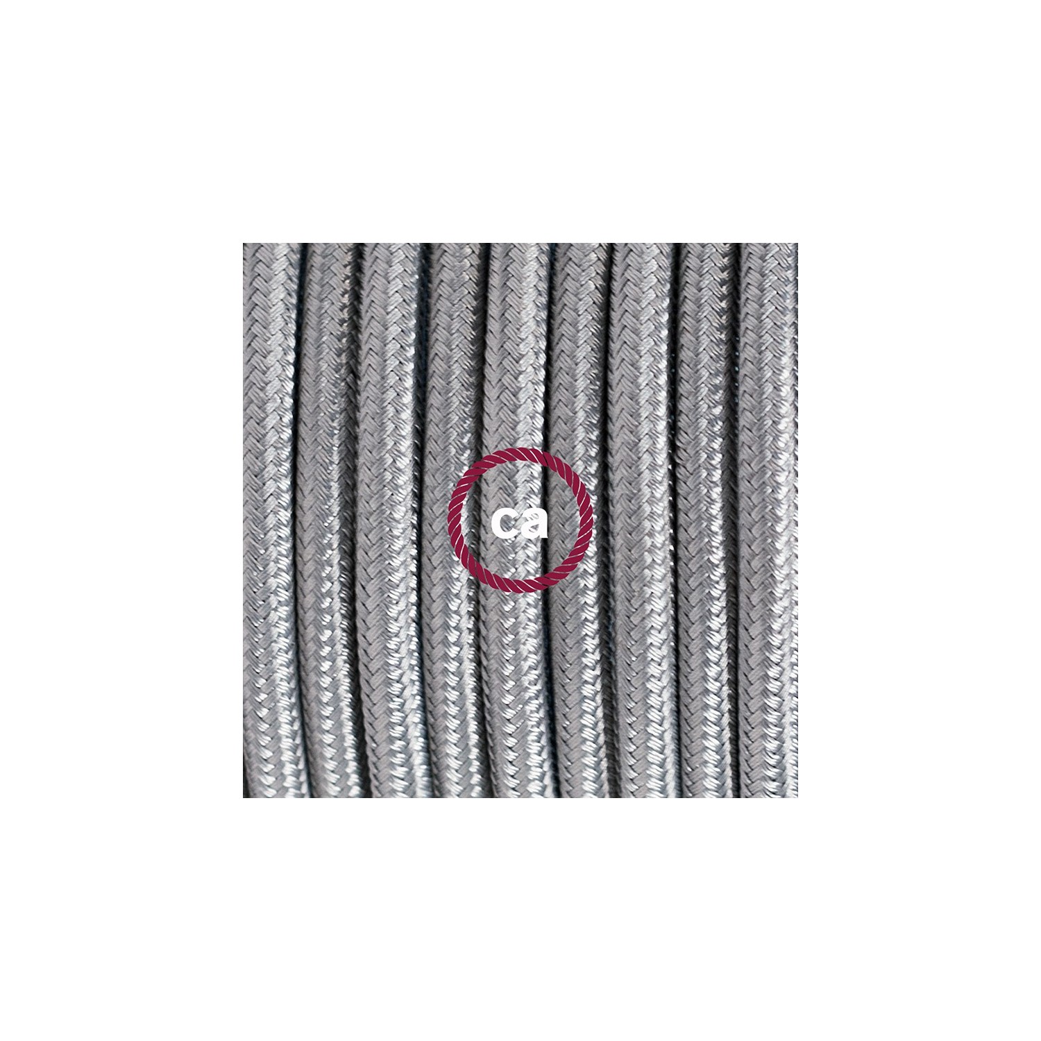 Stehleuchte Anschlussleitung RM02 Silber Seideneffekt 3 m. Wählen Sie aus drei Farben bei Schalter und Stecke.