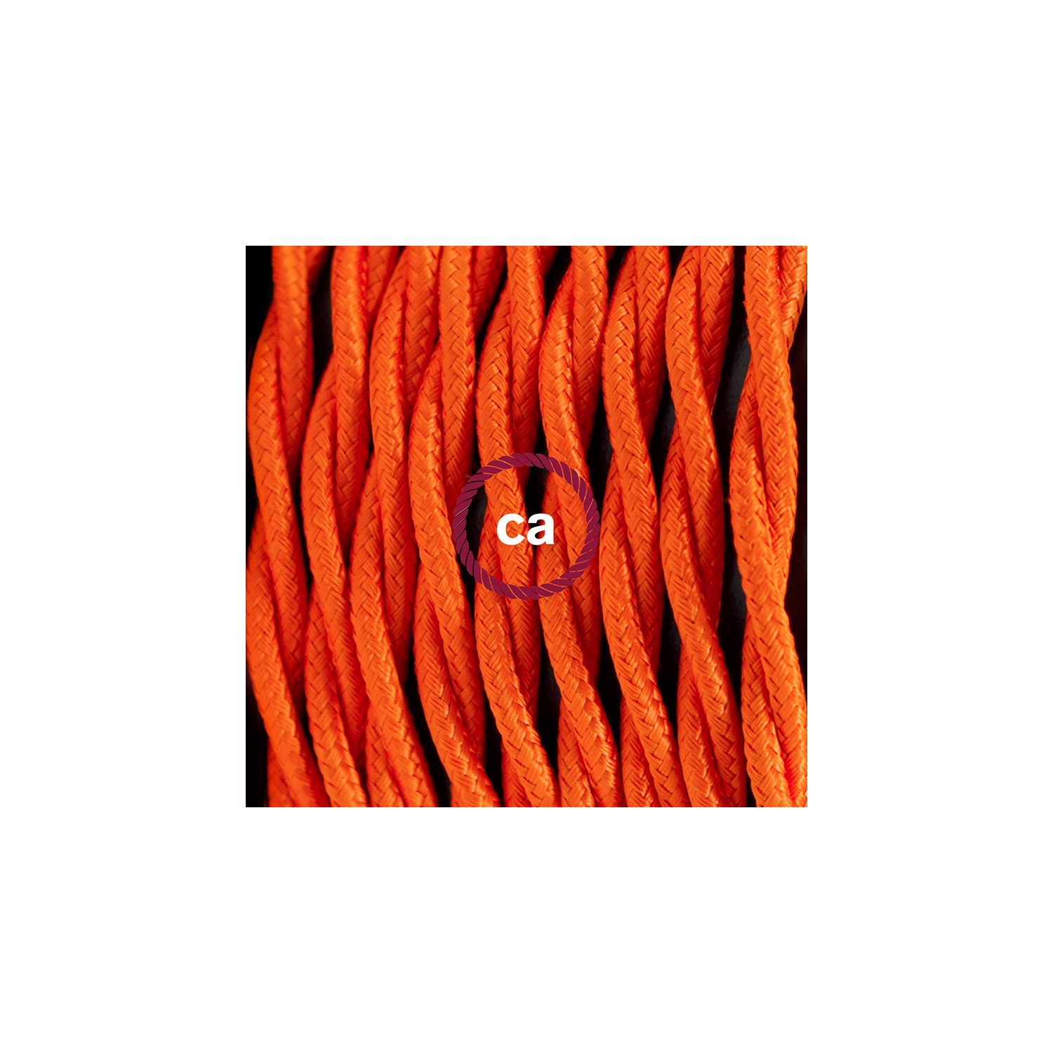 Stehleuchte Anschlussleitung TM15 Orange Seideneffekt 3 m. Wählen Sie aus drei Farben bei Schalter und Stecke.
