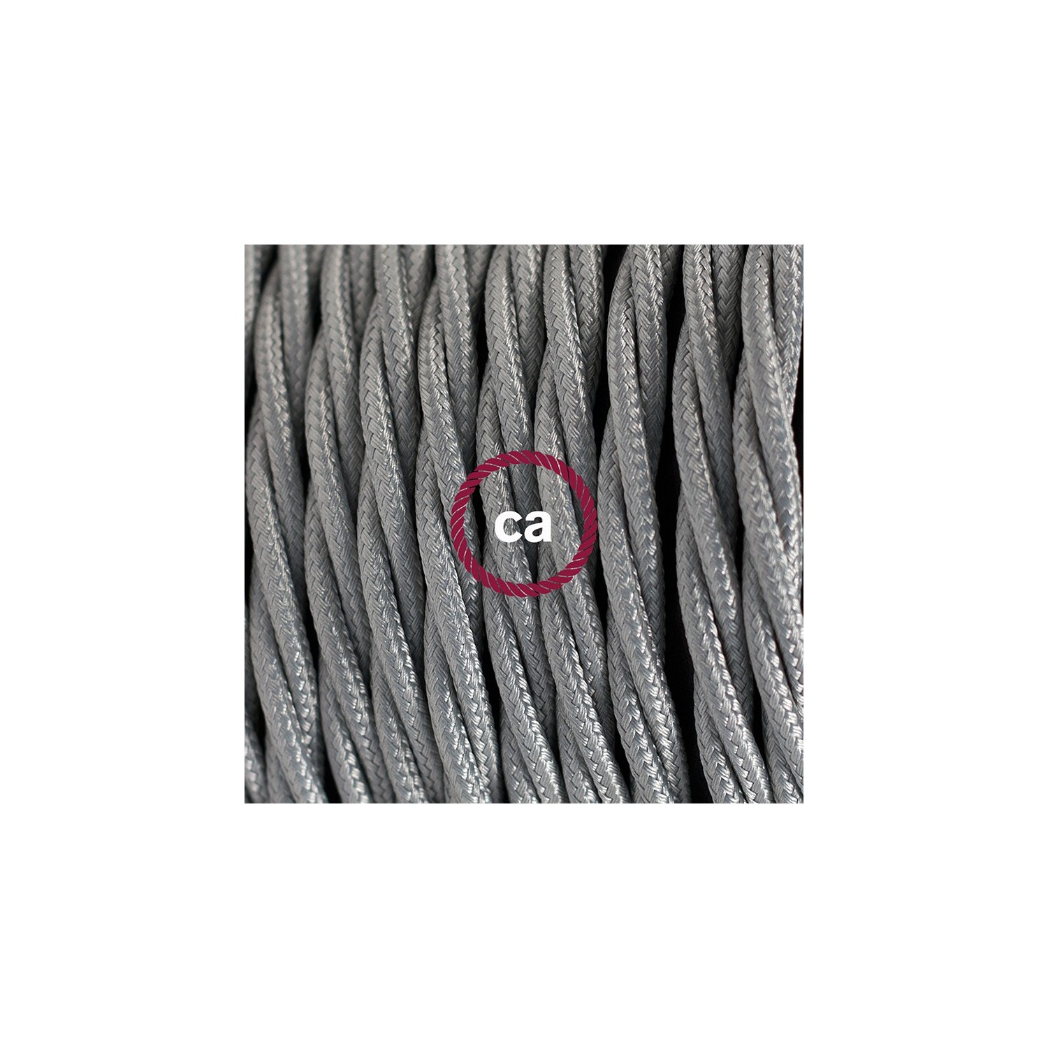 Stehleuchte Anschlussleitung TM02 Silber Seideneffekt 3 m. Wählen Sie aus drei Farben bei Schalter und Stecke.