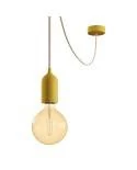 EIVA PASTELL Outdoor-Pendelleuchte mit 5 m Textilkabel, Deckenbefestigung, Silikon-Lampenbaldachin und Lampenfassung, IP65