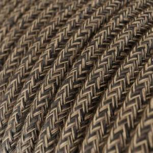 Textilkabel, braun meliert, aus Leinen - Das Original von Creative-Cables - RN04 rund 2x0,75mm / 3x0,75mm