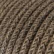 Textilkabel, braun meliert, aus Leinen - Das Original von Creative-Cables - RN04 rund 2x0,75mm / 3x0,75mm