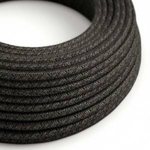 Textilkabel, anthrazit-grau meliert, aus Leinen - Das Original von Creative-Cables - RN03 rund 2x0.75mm / 3x0.75mm