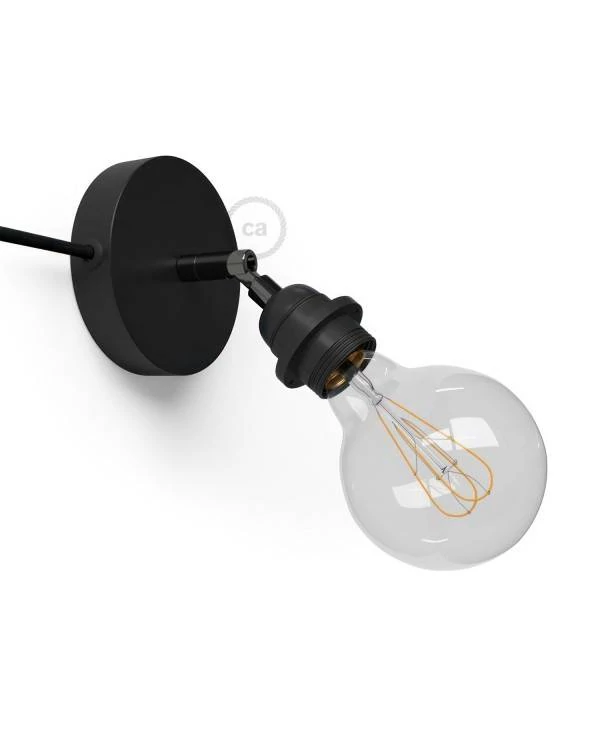 Spostaluce Metal 90°, die verstellbare Lichtquelle mit E27 Gewindelampenfassung, Textilkabel und seitlichen Löchern