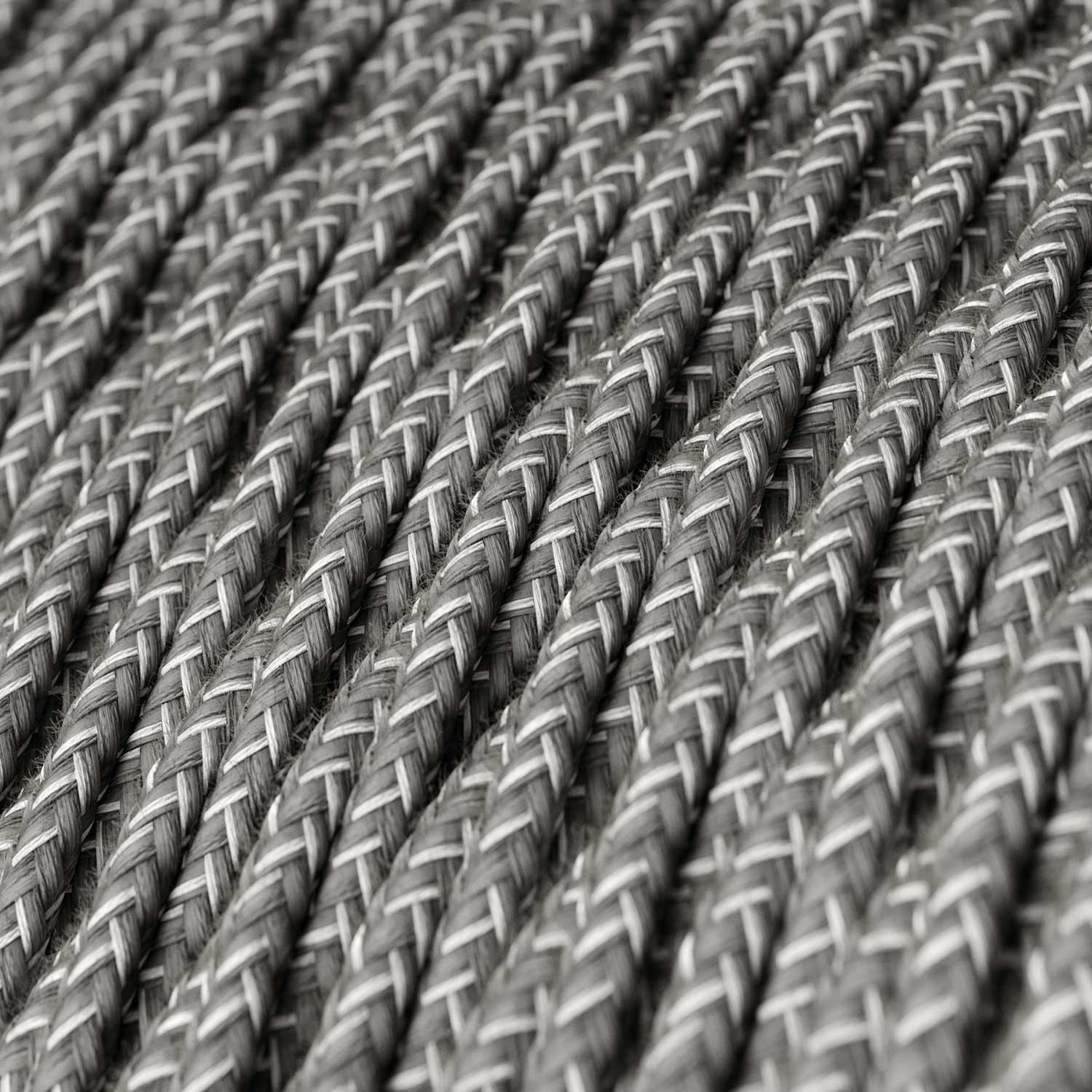 Textilkabel, grau meliert, aus Leinen - Das Original von Creative-Cables - TN02 geflochten 2x0.75mm / 3x0.75mm