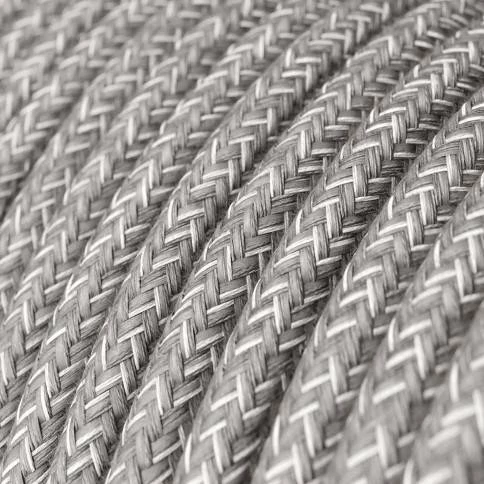 Textilkabel, grau meliert, aus Leinen - Das Original von Creative-Cables - TN02 geflochten 2x0.75mm / 3x0.75mm