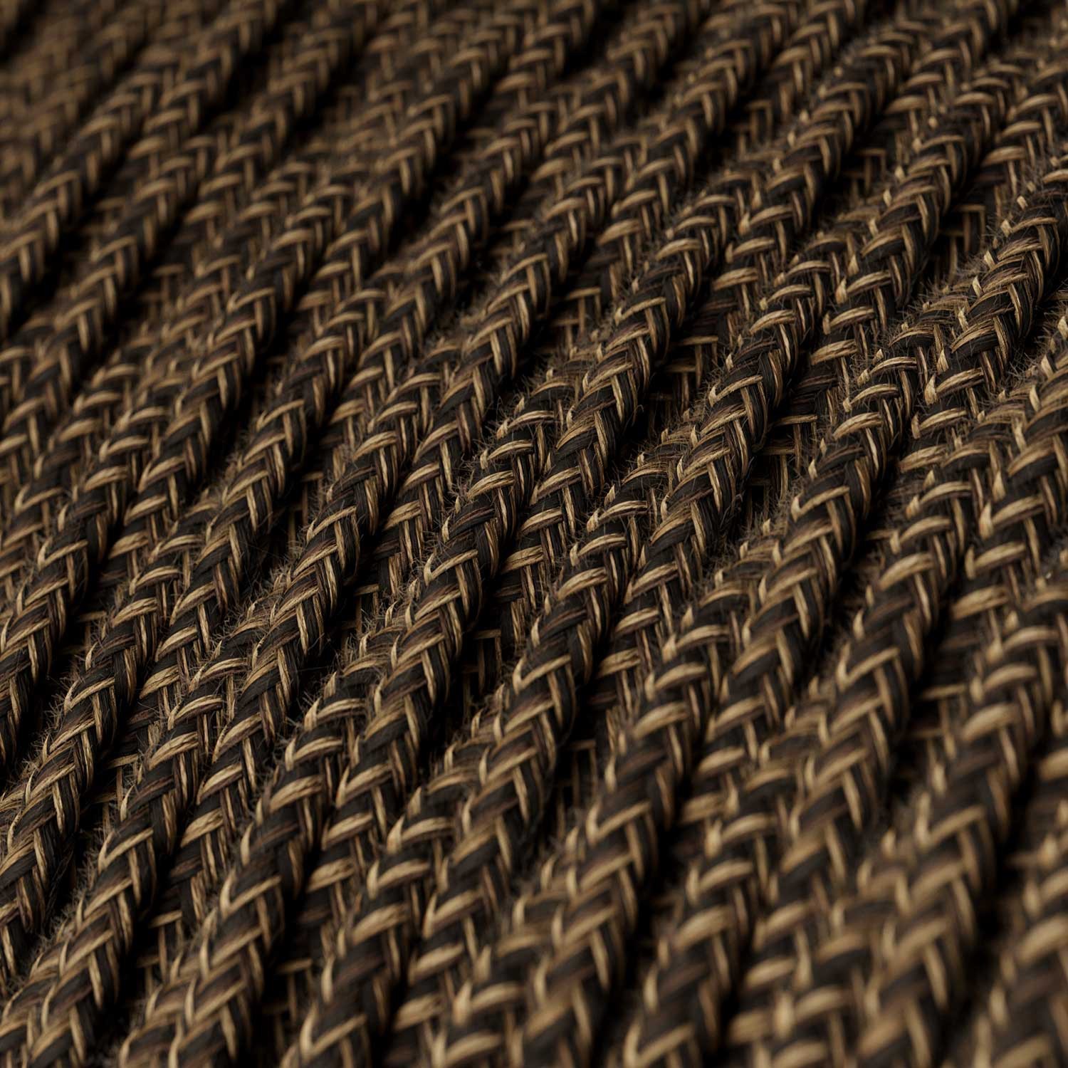 Textilkabel, braun meliert, aus Leinen - Das Original von Creative-Cables - TN04 geflochten 2x0.75mm / 3x0.75mm