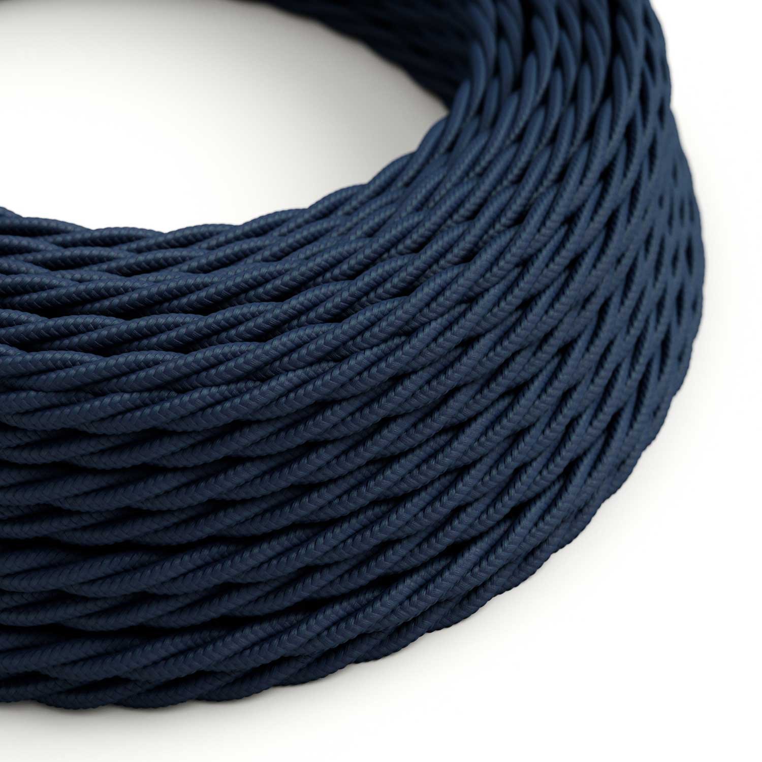 Textilkabel, tiefblau glänzend - Das Original von Creative-Cables - TM20 geflochten 2x0.75mm / 3x0.75mm
