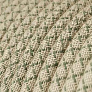 Textilkabel, thymiangrün-beige, Rautenmuster - Das Original von Creative-Cables - RD62 rund 2x0.75mm / 3x0.75mm