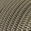 Textilkabel, anthrazitgrau-beige, Zick-Zack - Das Original von Creative-Cables - RD74 rund 2x0,75mm / 3x0,75mm