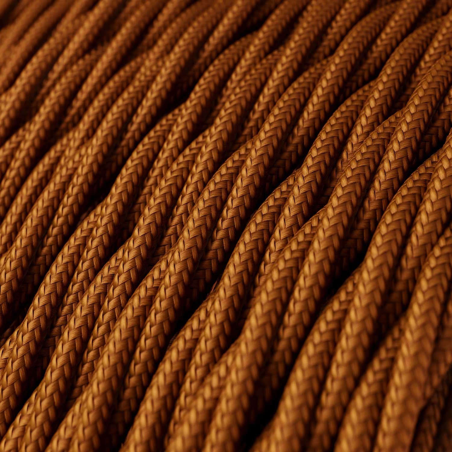 Textilkabel, whiskey-farben glänzend - Das Original von Creative-Cables - TM22 geflochten 2x0.75mm / 3x0.75mm
